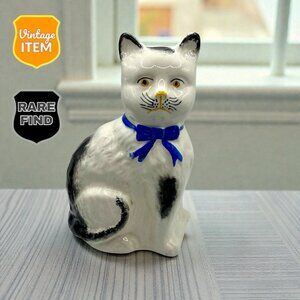 Large Antique Staffordshire Cat Figurine. No Chips or Cracks. RARE!